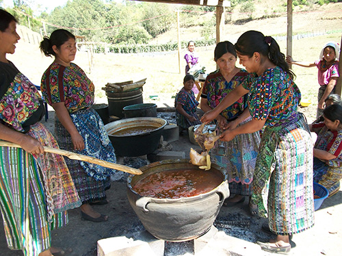 Women making food